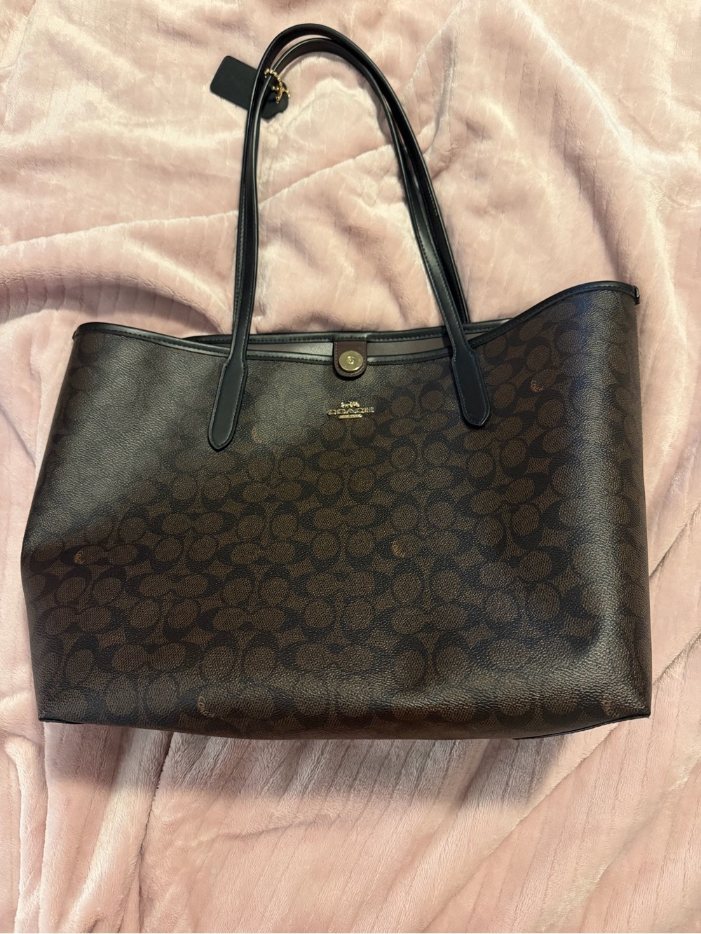 Coach Brown Signature carry all tote